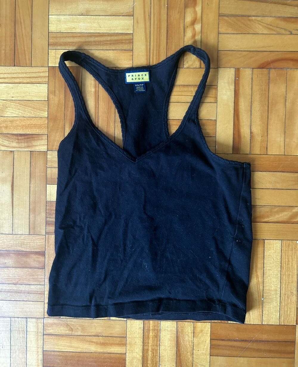 Prince & Fox Black Racerback Cropped Tank Top